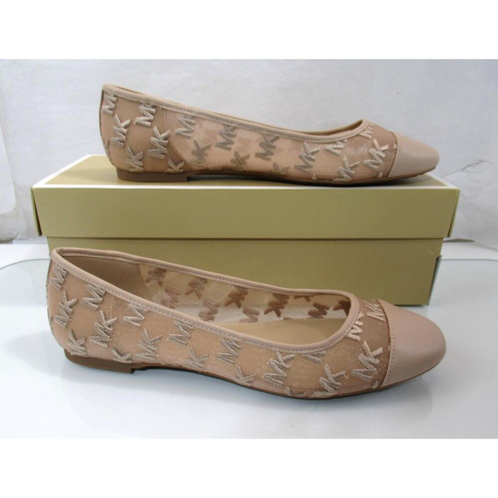 Michael Kors Lockhart Flex Ballet Flat Shoes Mk Logo Mesh Light Blush Size 8 - Picture 3 of 8